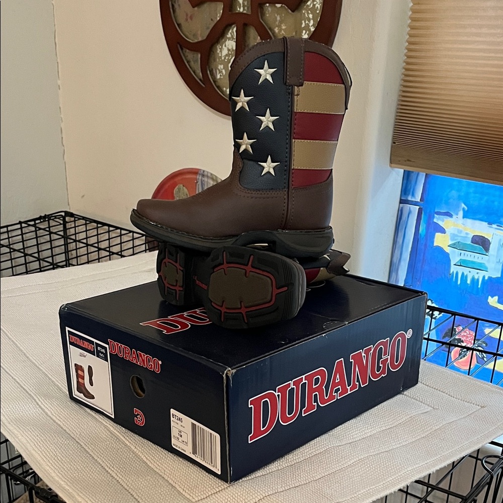 Durango Kids' Boots - Brown with Stars and Stripes